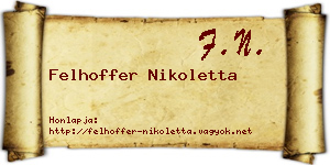 Felhoffer Nikoletta névjegykártya