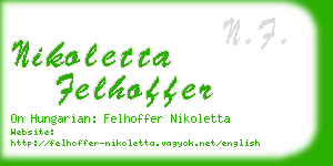 nikoletta felhoffer business card